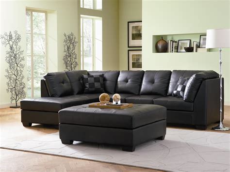 Order Black Leather Sectional Sofa Clearance